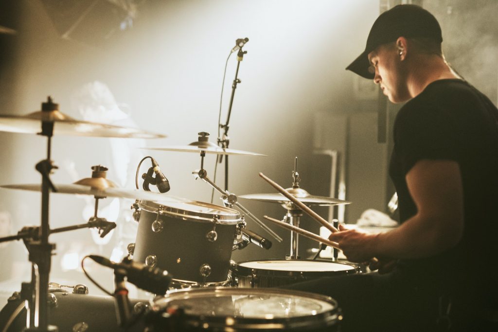 Drummer in a rock concert